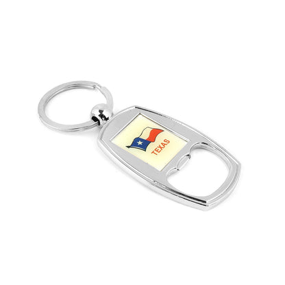 Texas Flag Bottle Opener Keychain Metal Key Ring Souvenir Gift Lone Star State