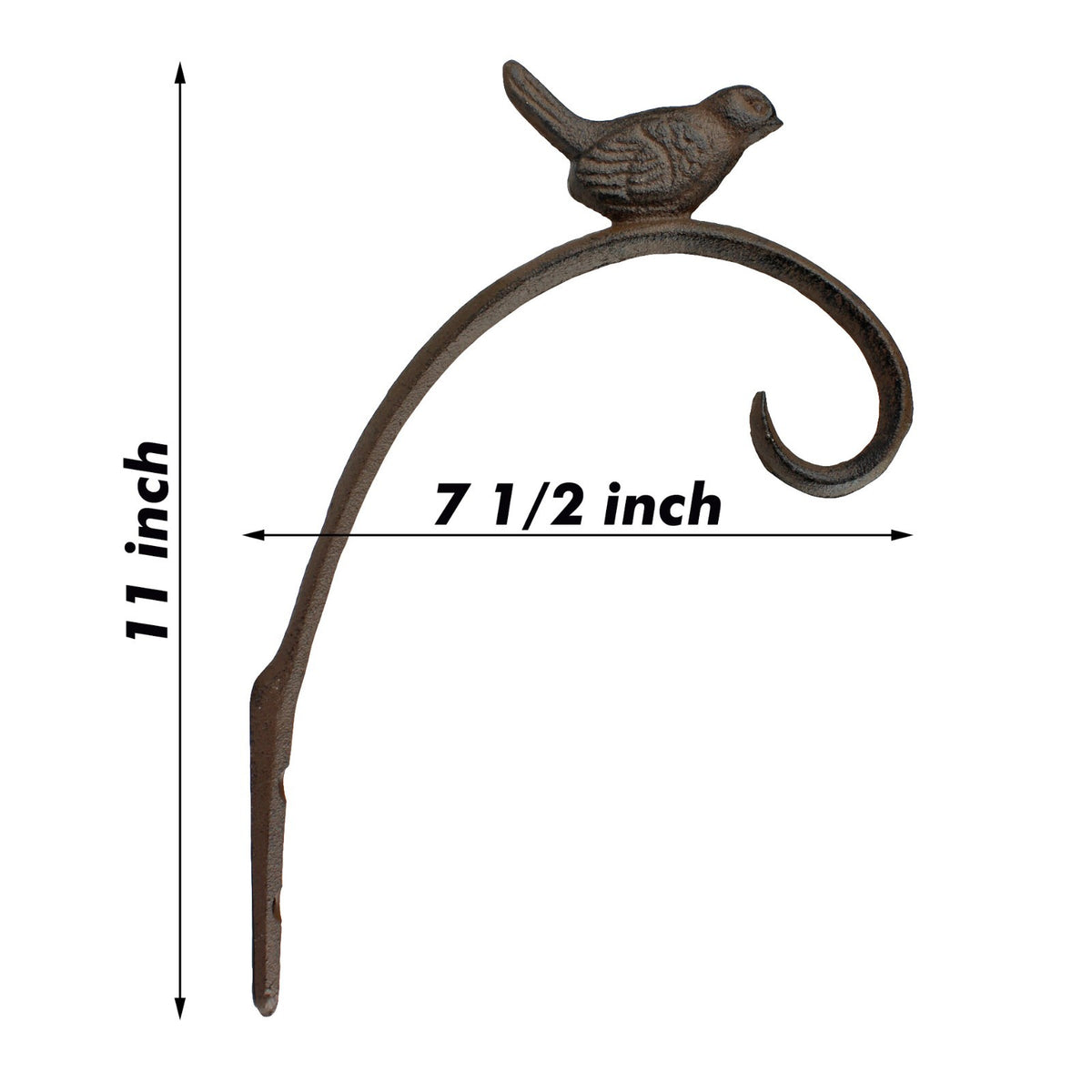 2 Cast Iron Bird Plant Hanger Wall Bracket Hooks Basket Holder Garden Decor