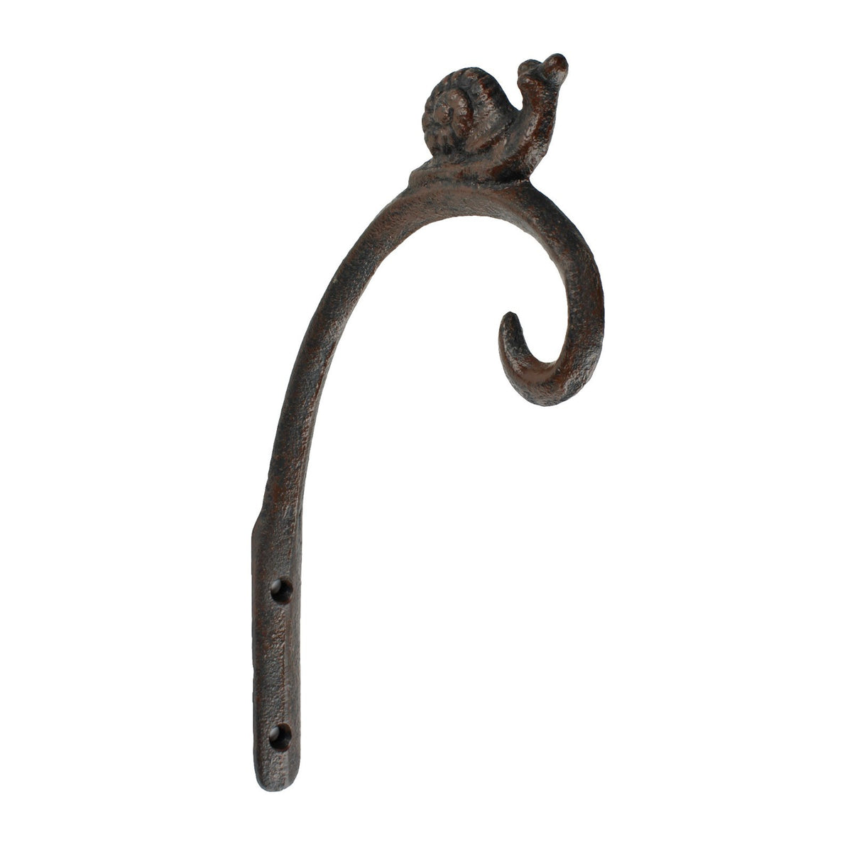 2 Cast Iron Snail Wall Hooks Plant Bracket Basket Holder Rustic Garden Decor