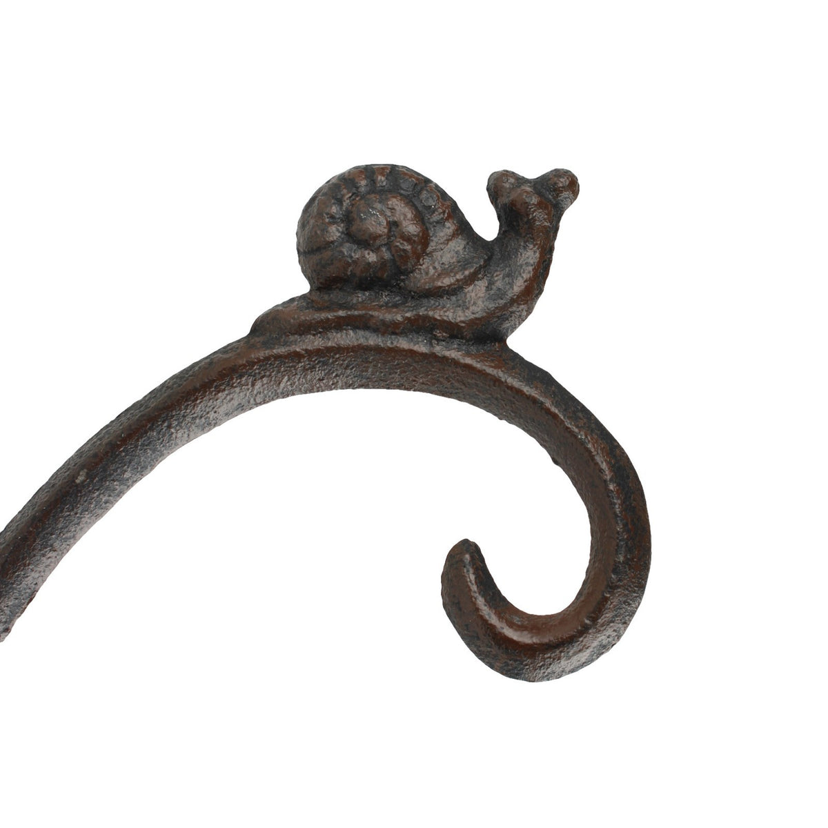 2 Cast Iron Snail Wall Hooks Plant Bracket Basket Holder Rustic Garden Decor