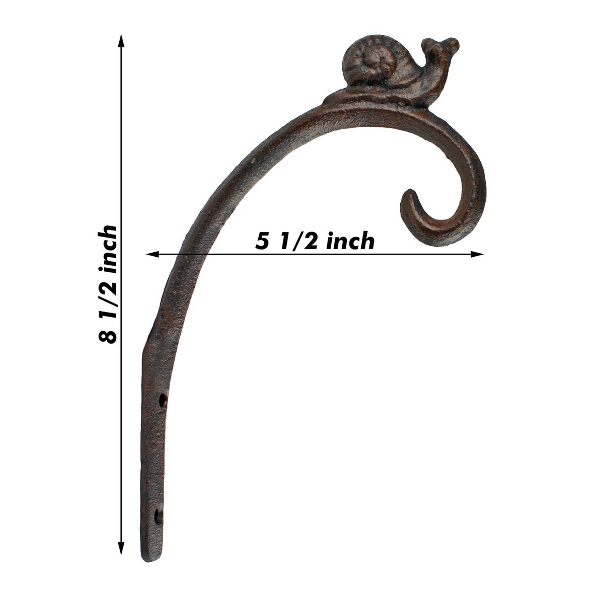 Cast Iron Bird and Snail Plant Hanger Wall Bracket Hooks Garden Basket Holder