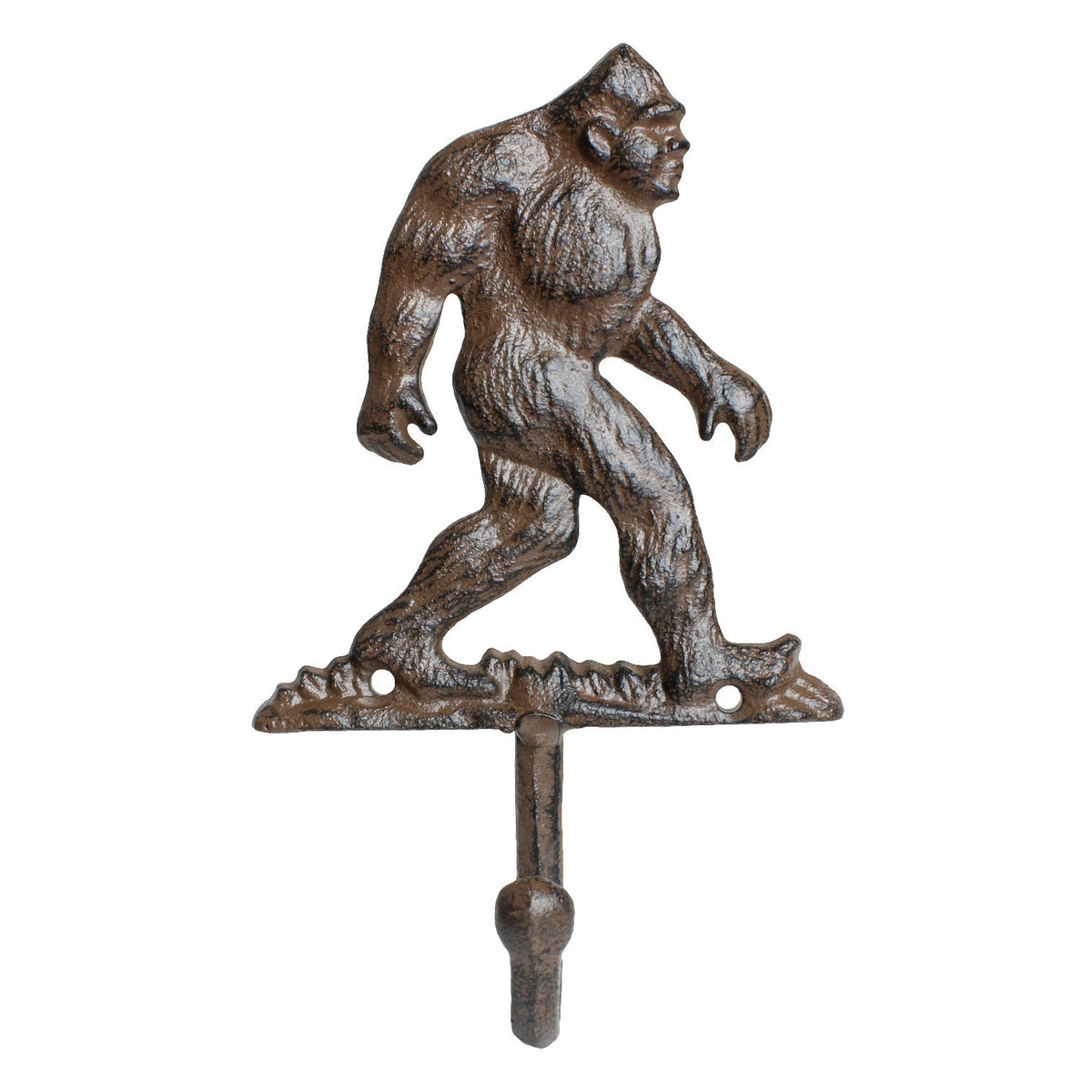 Cast Iron Bigfoot Wall Hook Rustic Sasquatch Coat Key Hanger Cabin Decor 8 inch