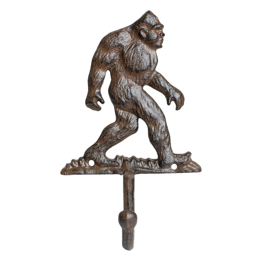 Cast Iron Bigfoot Wall Hook Rustic Sasquatch Coat Key Hanger Cabin Decor 8 inch