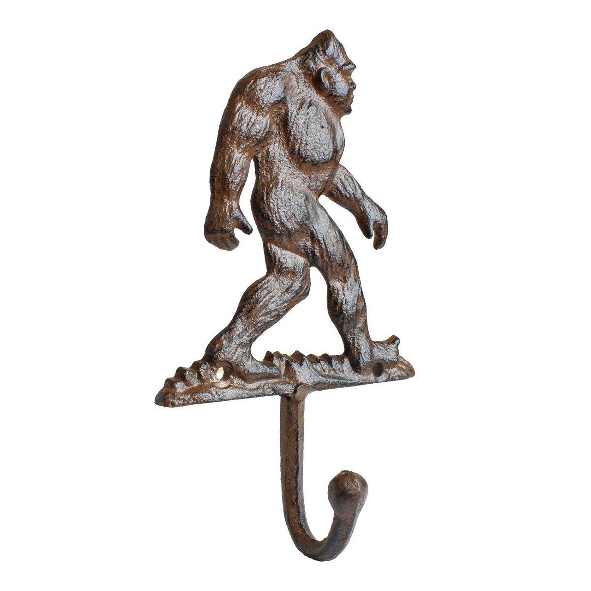 Cast Iron Bigfoot Wall Hook Rustic Sasquatch Coat Key Hanger Cabin Decor 8 inch