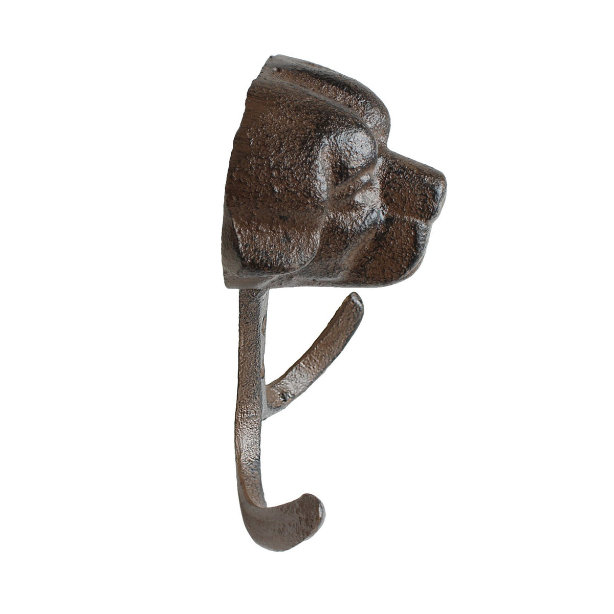 Cast Iron Dog Head Wall Hook Vintage Style Double Key Holder Leash Hanger 5 inch