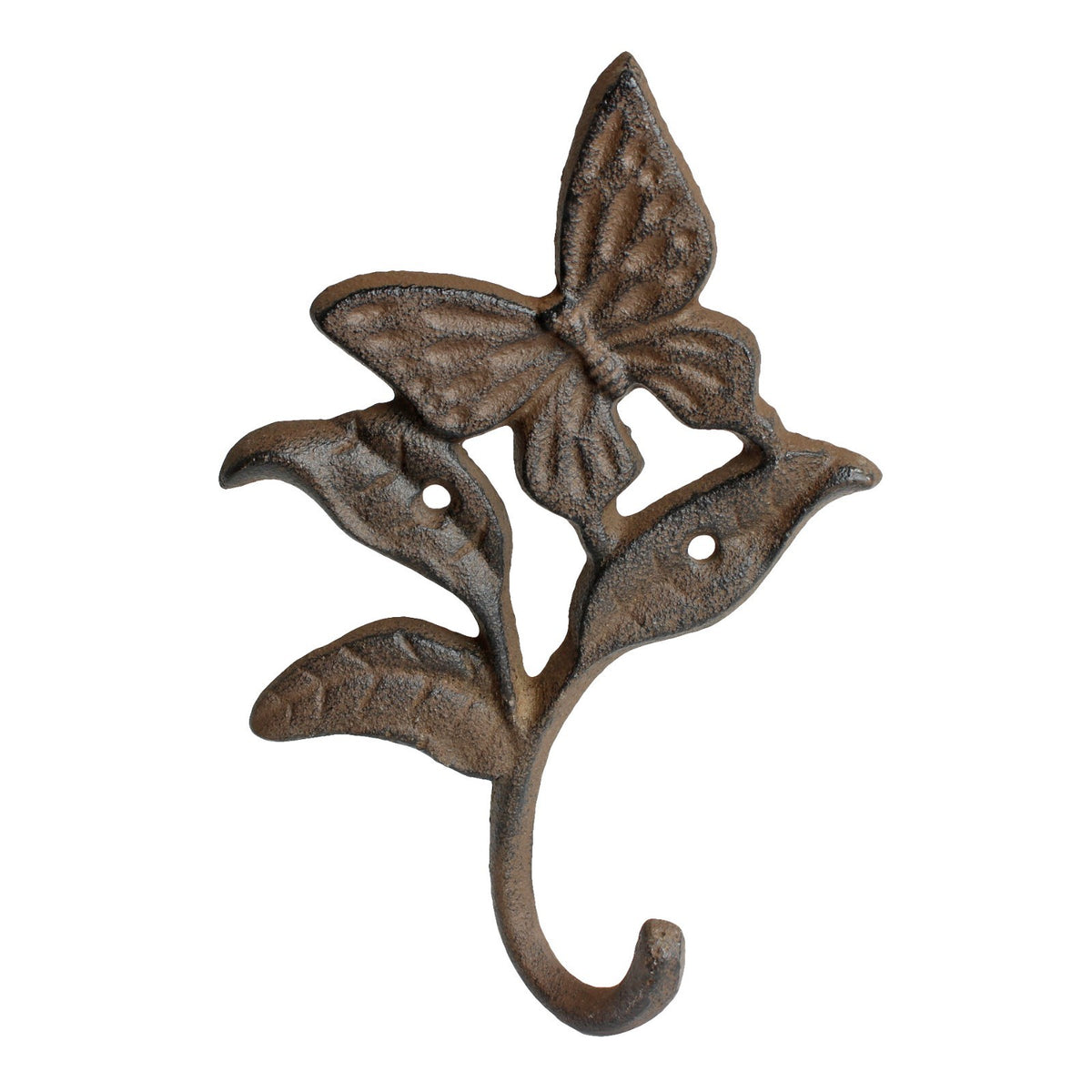 Cast Iron Butterfly Wall Hook Garden Leaf Hanger Heavy Duty Rustic Antique Style