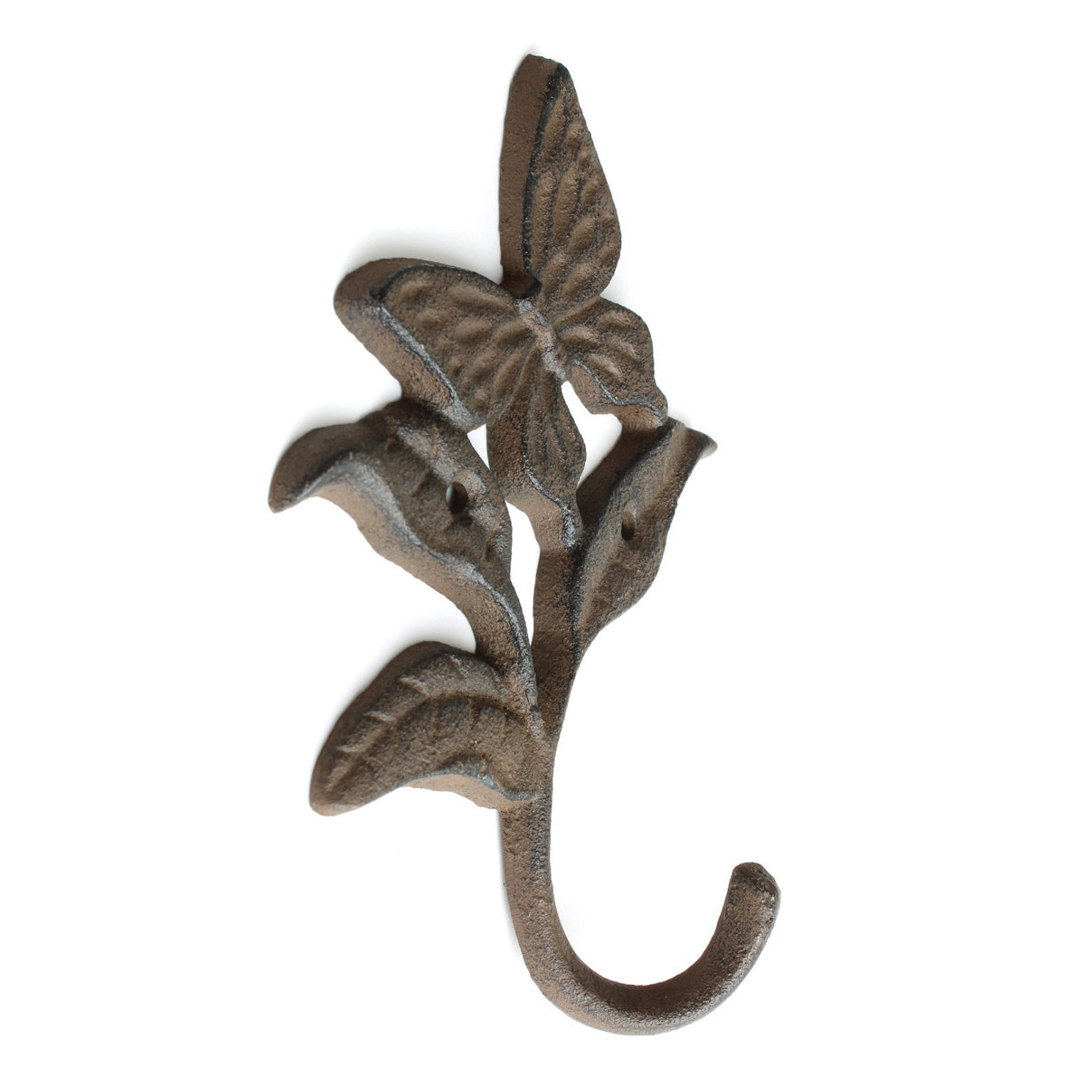 Cast Iron Butterfly Wall Hook Garden Leaf Hanger Heavy Duty Rustic Antique Style