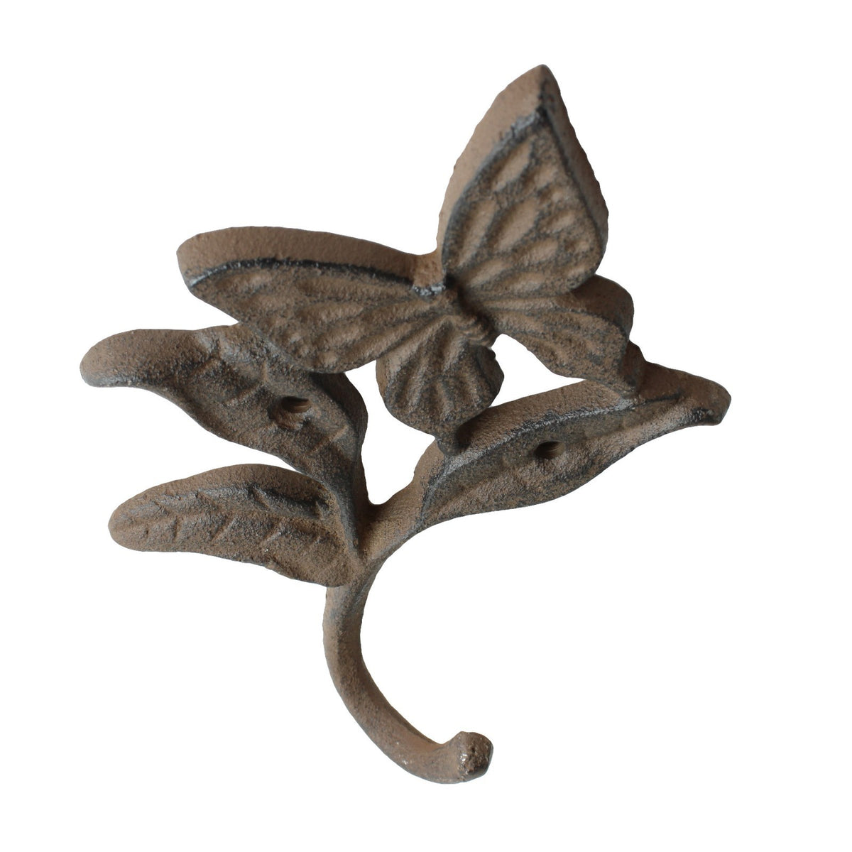 Cast Iron Butterfly Wall Hook Garden Leaf Hanger Heavy Duty Rustic Antique Style