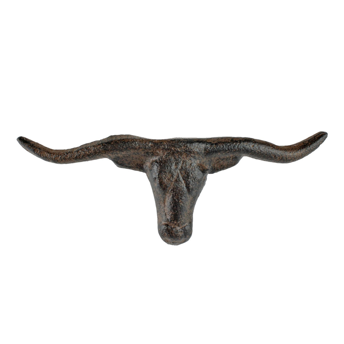 6 Cast Iron Longhorn Bull Head Drawer Knob Pulls Rustic Western Decor 4 3/4 inch