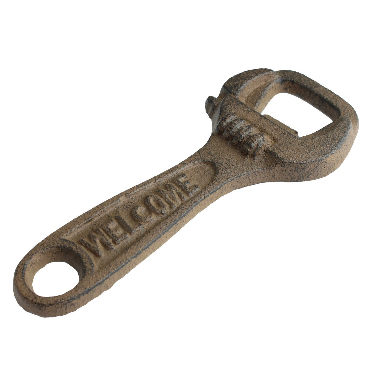 Cast Iron Adjustable Wrench Bottle Opener Handheld Rustic Mechanic Bar Decor 6"
