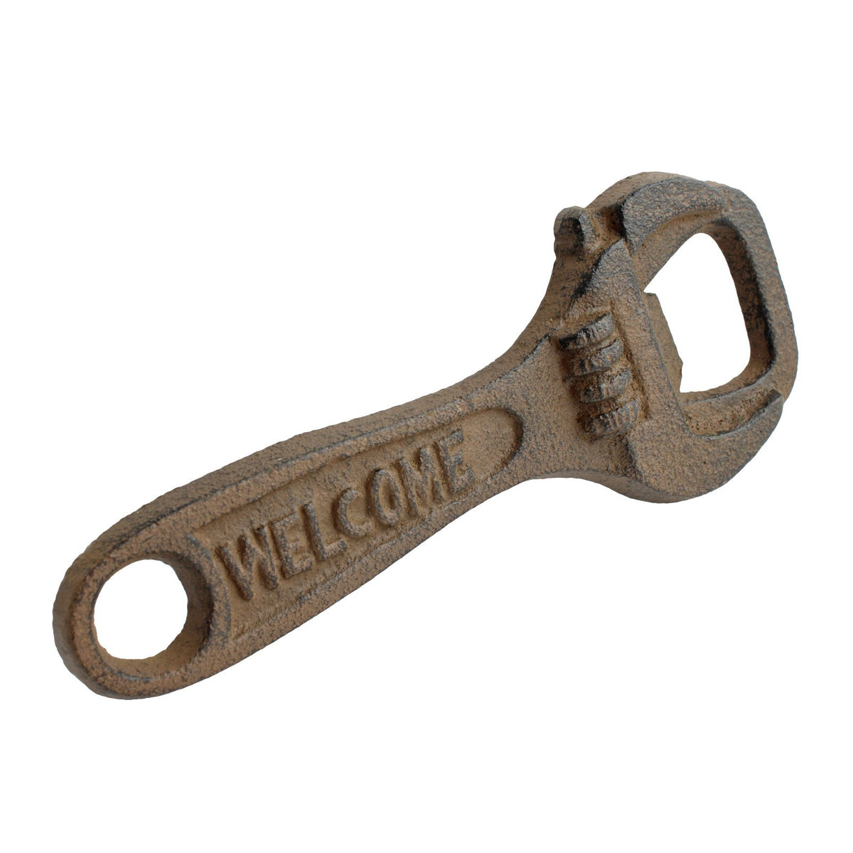Cast Iron Adjustable Wrench Bottle Opener Handheld Rustic Mechanic Bar Decor 6"