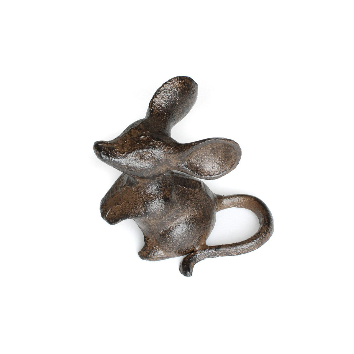 Cast Iron Mouse Figurine Rustic Vintage Small Animal Paperweight Statue 2.5 inch