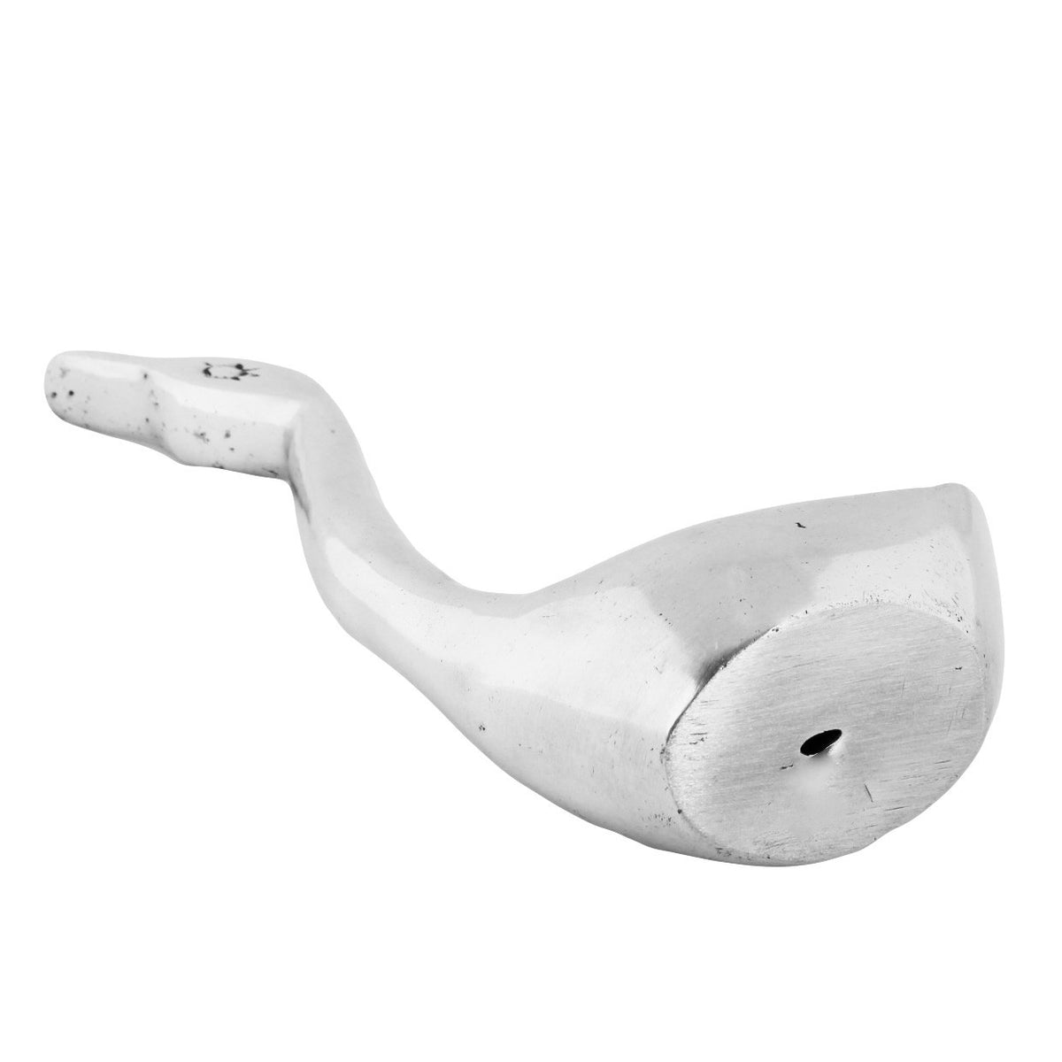 2 Swan Figurines Shelf Sitters Metal Statues Vintage Style Polished Aluminum