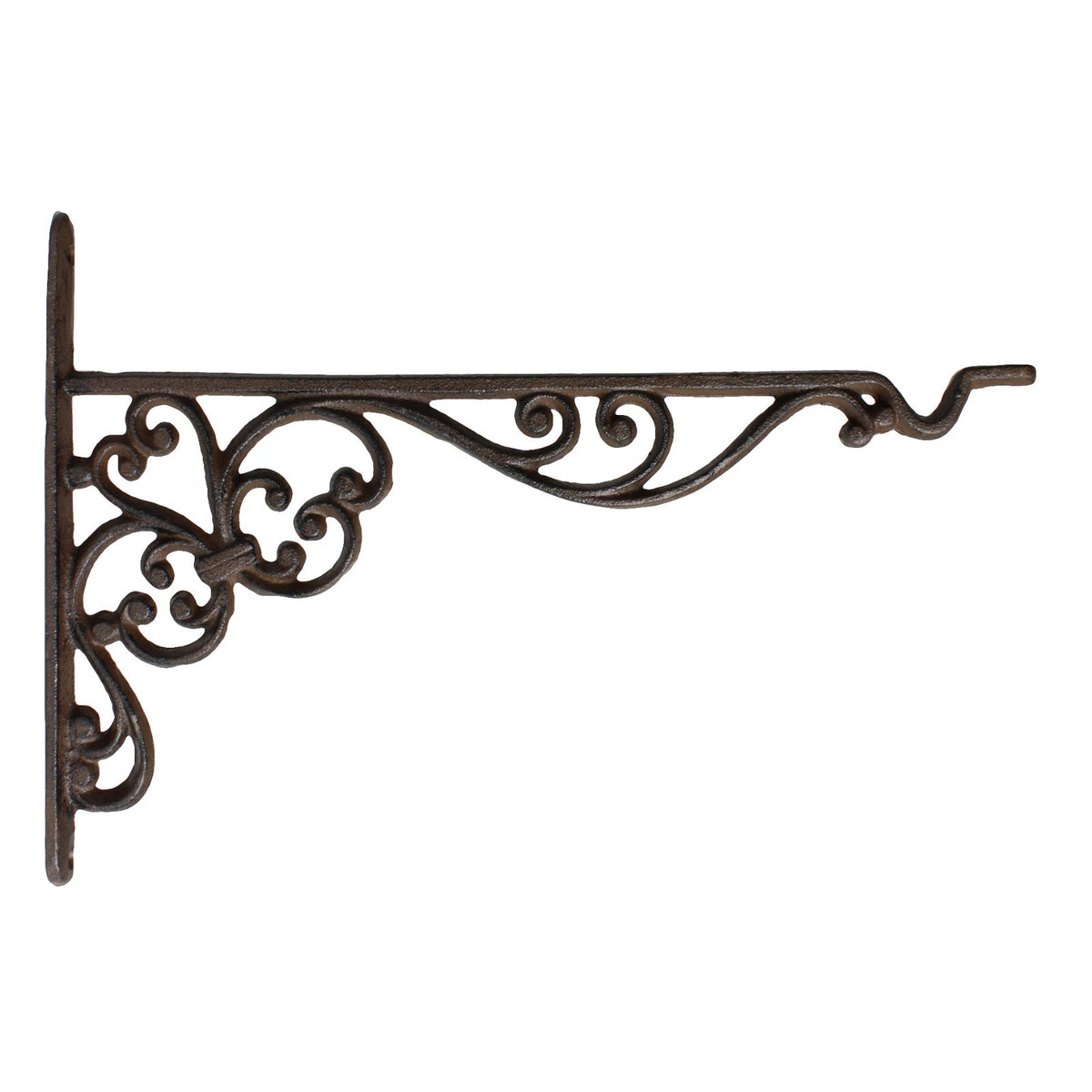Large Cast Iron Scrolls Wall Bracket Shelf Hook Flower Basket Hanger Rustic