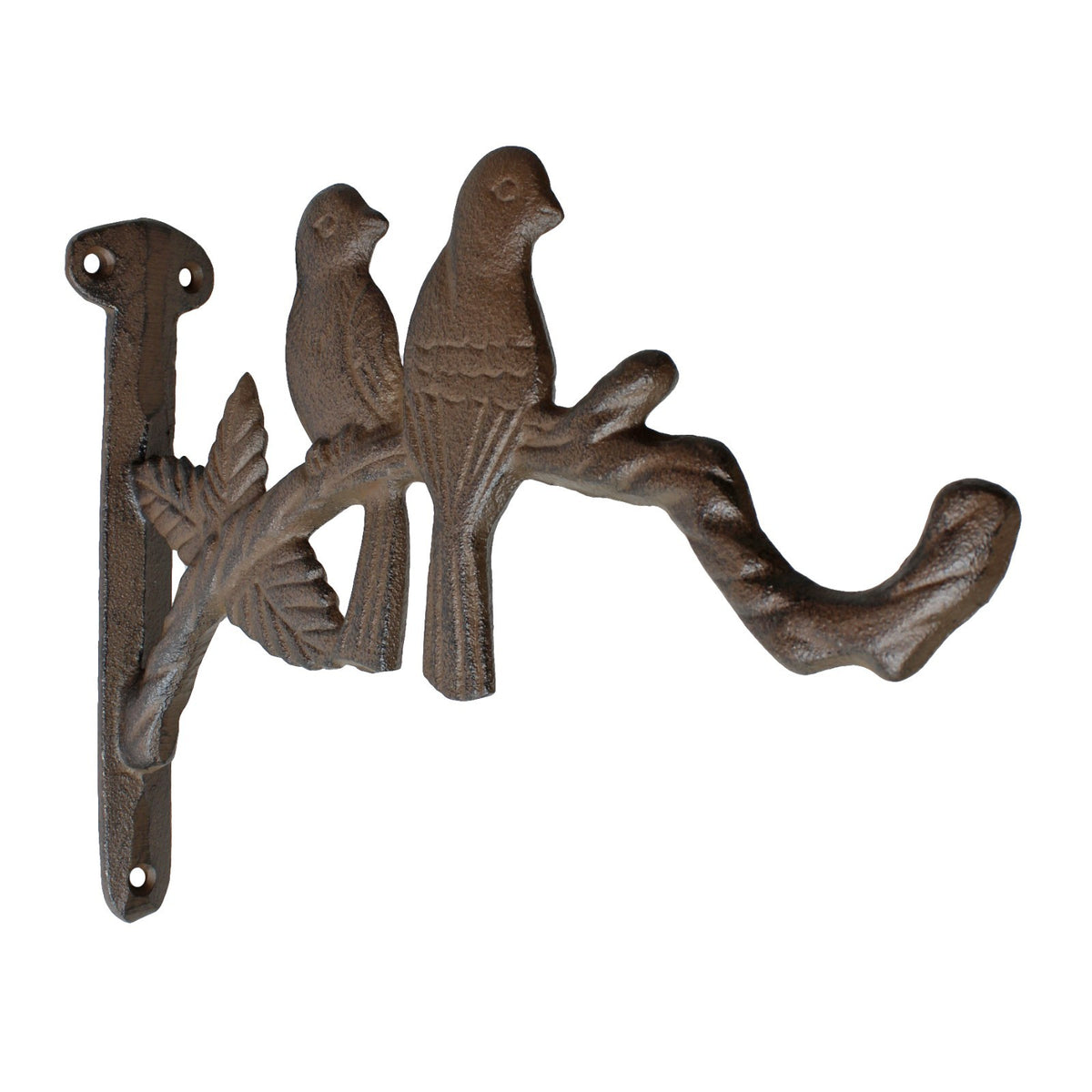 Cast Iron Lovebirds Branch Plant Hanger Wall Bracket Hook Rustic Garden Decor