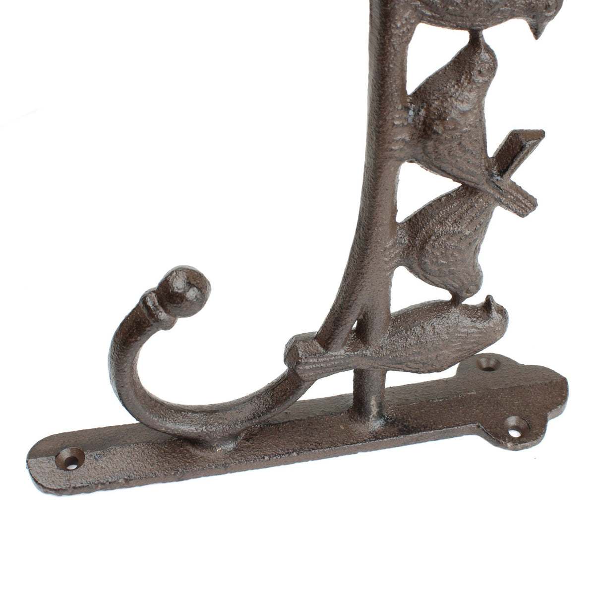 Cast Iron Birds Wall Bracket Double Hook Flower Basket Lantern Feeder Holder