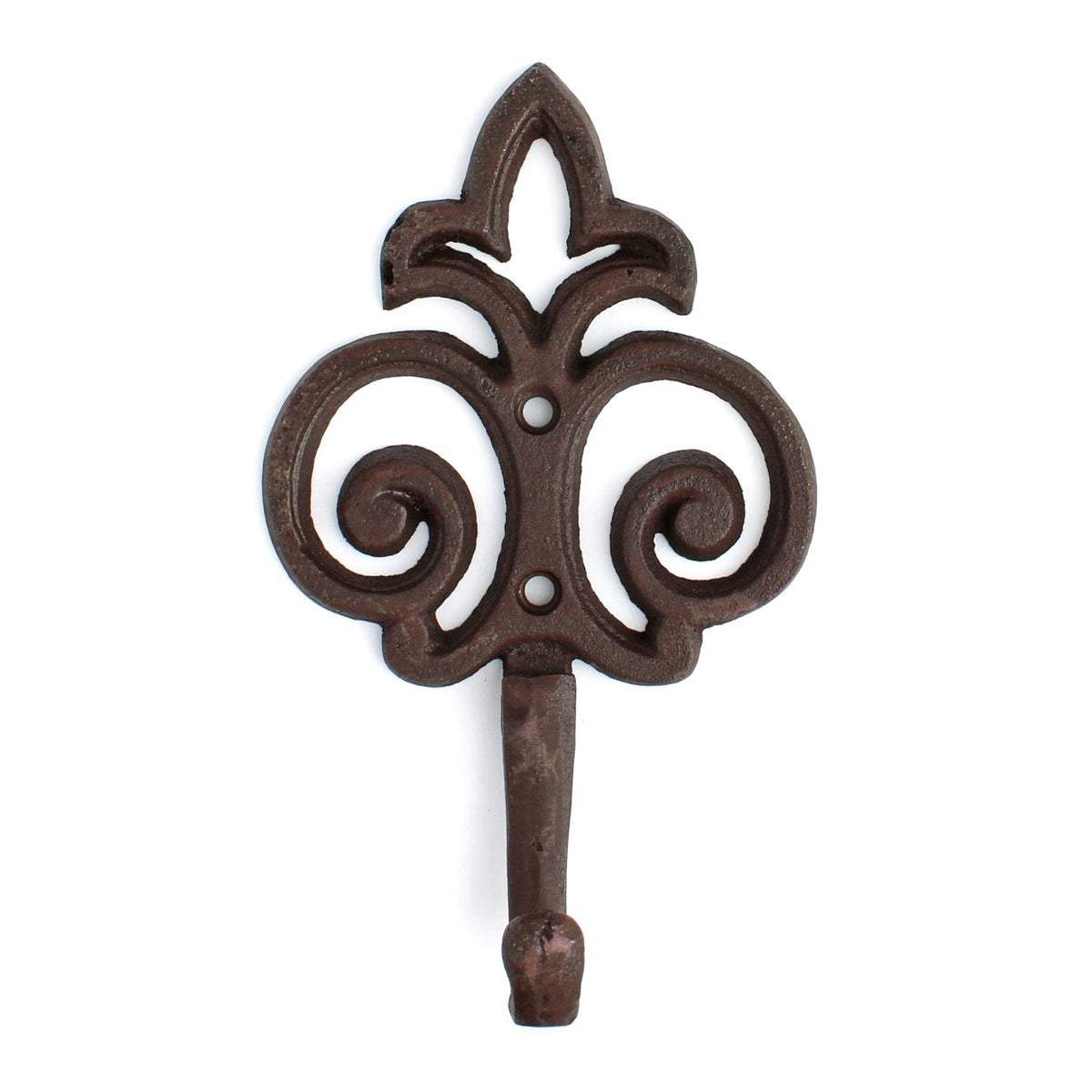 Cast Iron Fleur De Lis Scrolls Wall Hook Key Coat Towel Hanger Decorative 7 inch