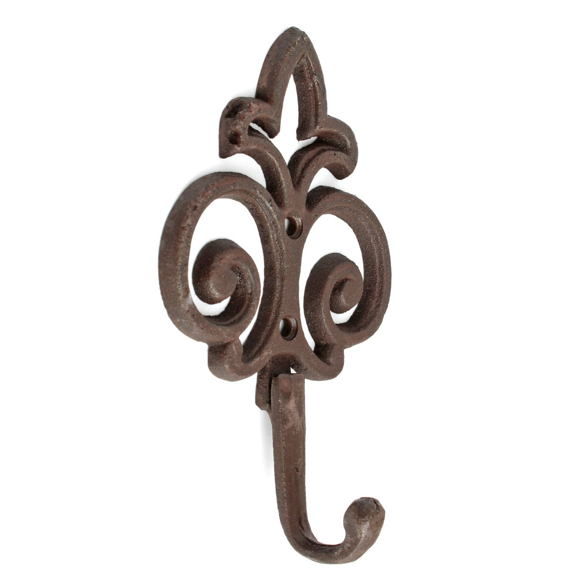 Cast Iron Fleur De Lis Scrolls Wall Hook Key Coat Towel Hanger Decorative 7 inch