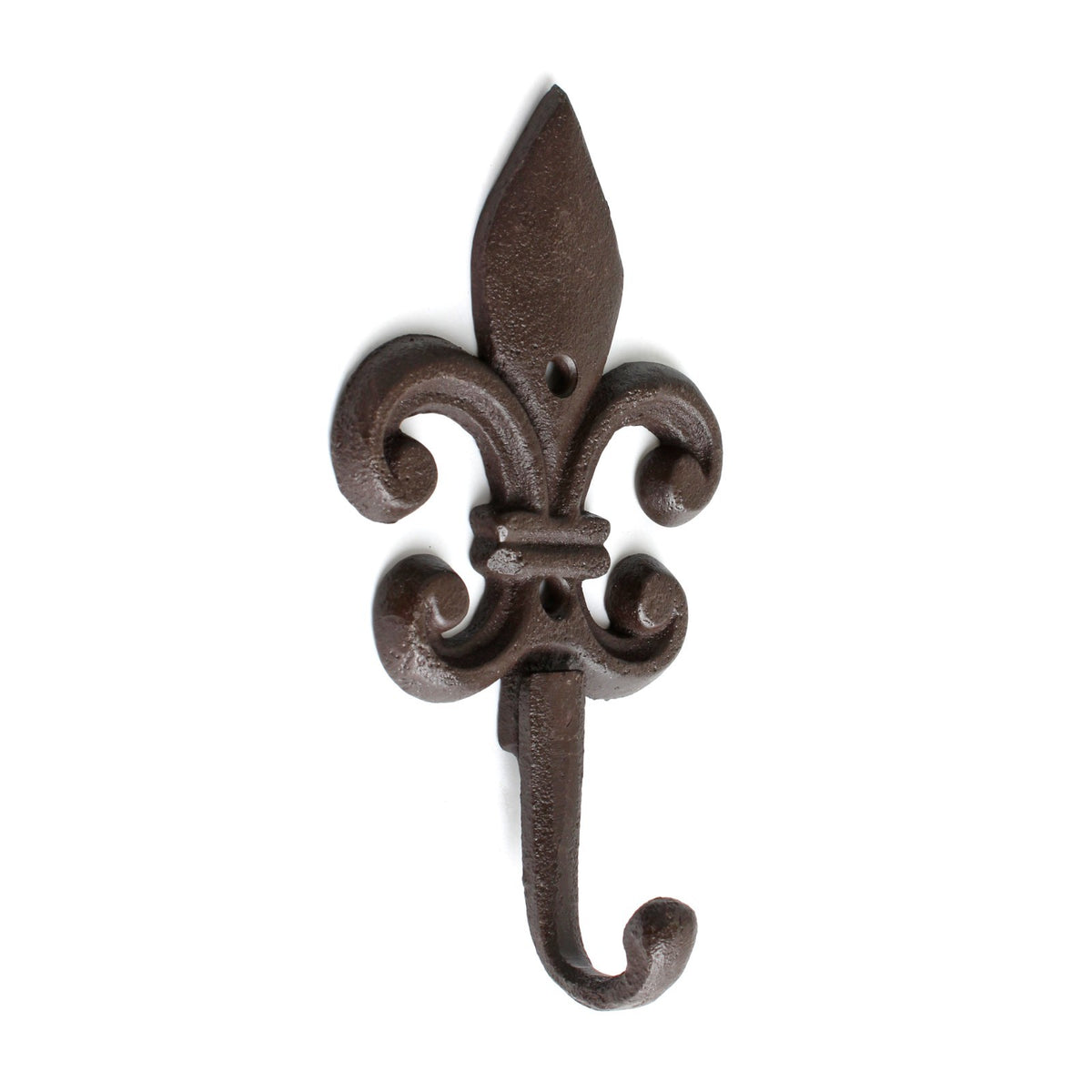 Cast Iron Fleur De Lis Wall Hook Heavy Duty Rustic Coat Towel Key Hanger 7 inch