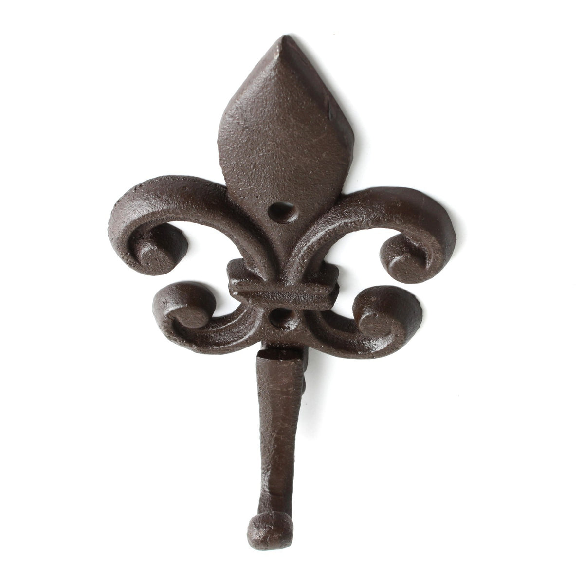 Cast Iron Fleur De Lis Wall Hook Heavy Duty Rustic Coat Towel Key Hanger 7 inch