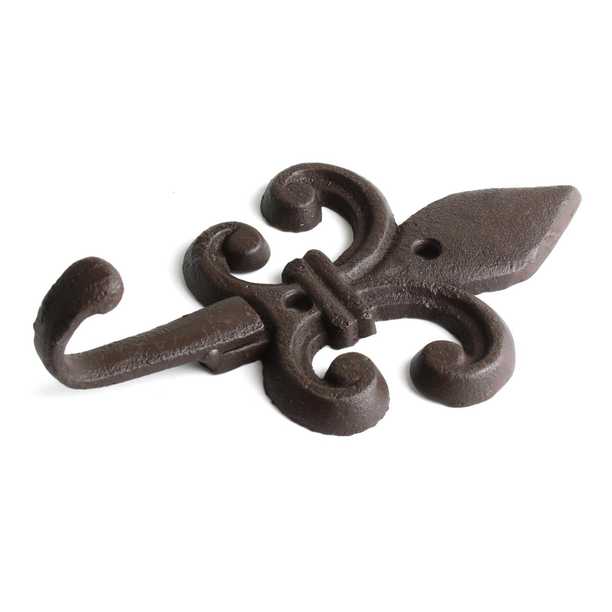 Cast Iron Fleur De Lis Wall Hook Heavy Duty Rustic Coat Towel Key Hanger 7 inch