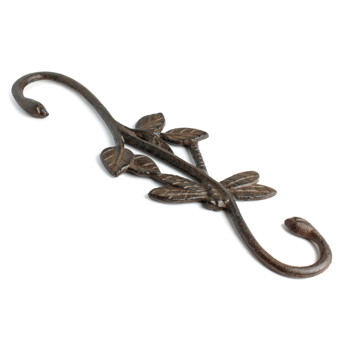 Cast Iron Dragonfly Leaf S Hook Garden Basket Flower Bucket Hanger 11 3/8 inch