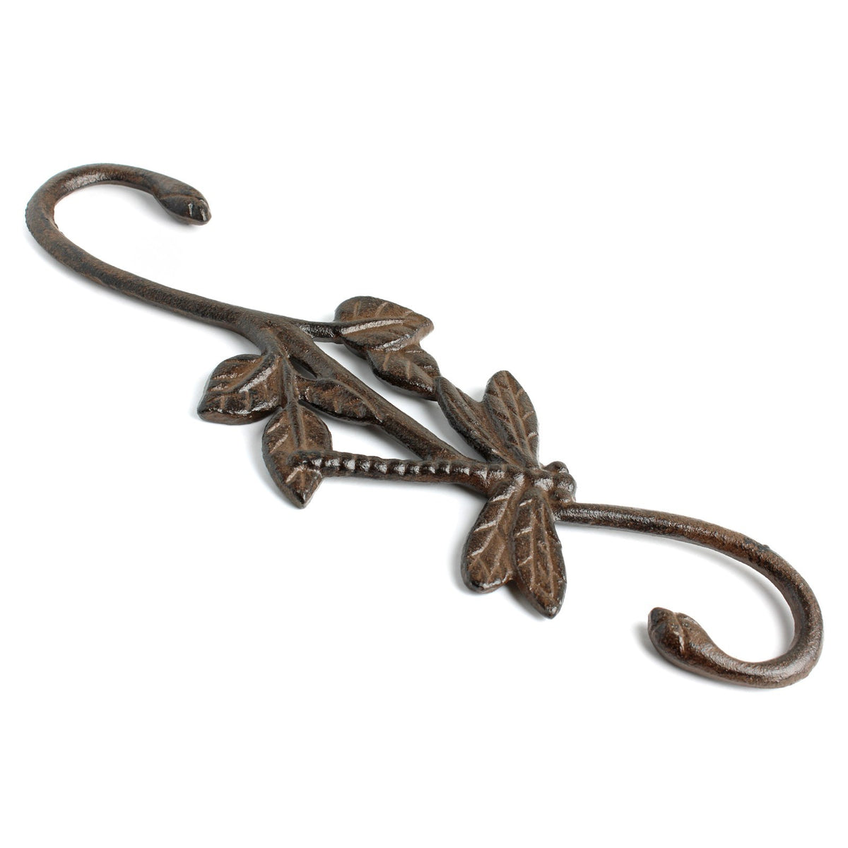 Cast Iron Dragonfly Leaf S Hook Garden Basket Flower Bucket Hanger 11 3/8 inch