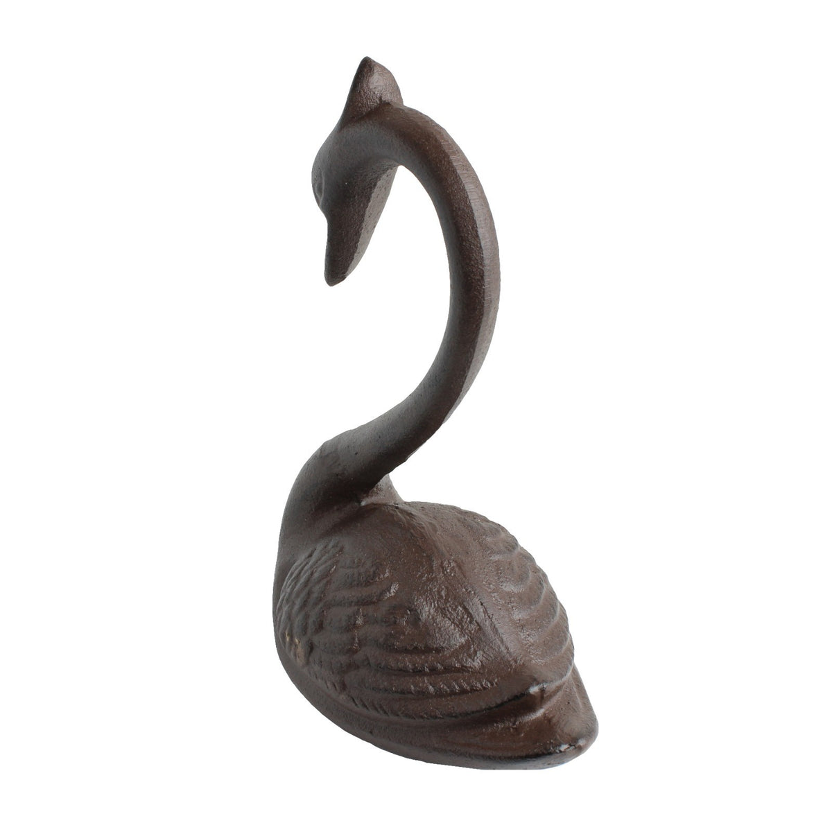 Cast Iron Swan Figurine Statue Heavy Duty Rustic Home Garden Decor 7 3/4" Tall