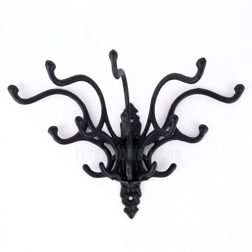 Cast Iron Swivel Wall Hook Matte Black Vintage Style Coat Towel Key Hanger Rack