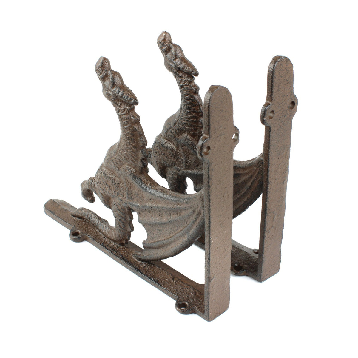 2 Cast Iron Dragon Shelf Brackets Heavy Duty Gothic Rustic Wall Brace 8 x 6 5/8"