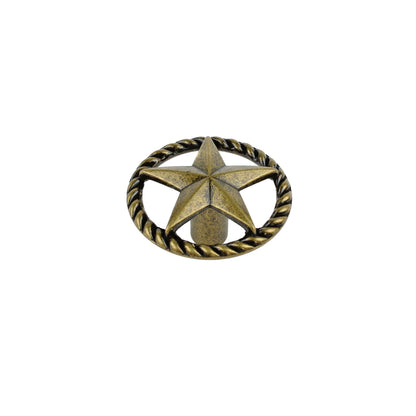 Antique Brass Round Texas Star Rope Cabinet Drawer Door Knob Pull 1.5 inch