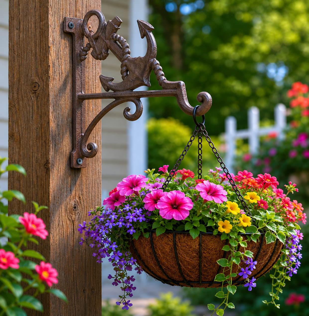 Anchor Plant Hook Hanger Cast Iron Wall Mounted Nautical Flower Basket Holder