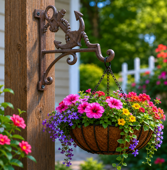 Anchor Plant Hook Hanger Cast Iron Wall Mounted Nautical Flower Basket Holder