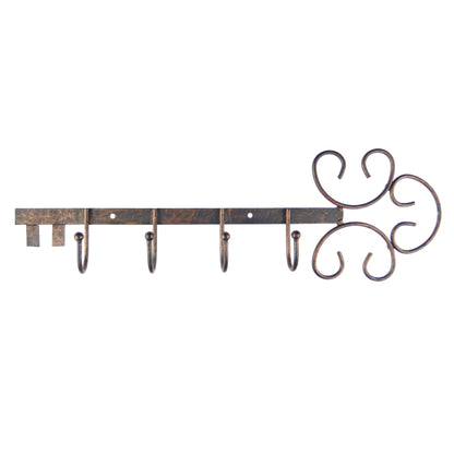 Metal Key Shaped Wall Hook Rack Key Dog Leash Coat Hanger Copper or Brown Finish