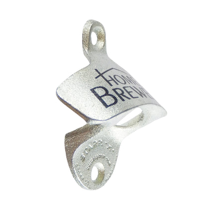 Starr Cast Iron Home Brewed Beer Soda Bottle Opener Wall Mounted Zinc Plated
