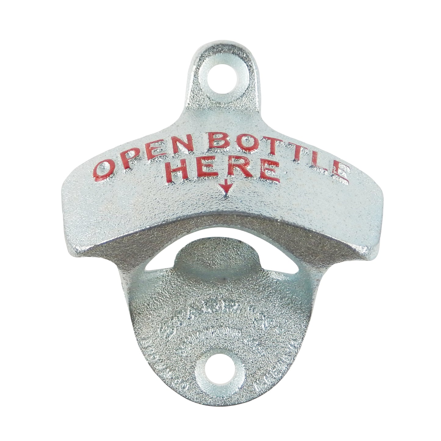 Starr Cast Iron Open Bottle Here Beer Soda Bottle Opener Wall Mount Zinc Plated