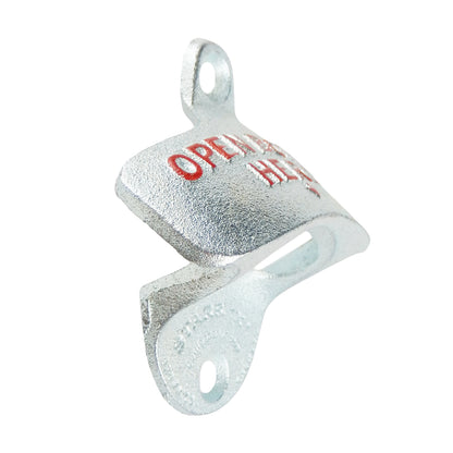 Starr Cast Iron Open Bottle Here Beer Soda Bottle Opener Wall Mount Zinc Plated