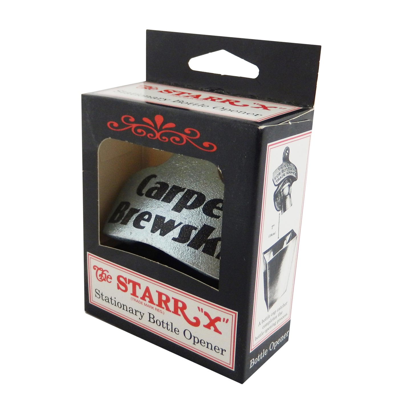 Starr X Carpe Brewski Cast Iron Beer Soda Bottle Opener Wall Mounted Zinc Plated