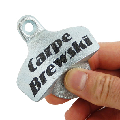 Starr X Carpe Brewski Cast Iron Beer Soda Bottle Opener Wall Mounted Zinc Plated