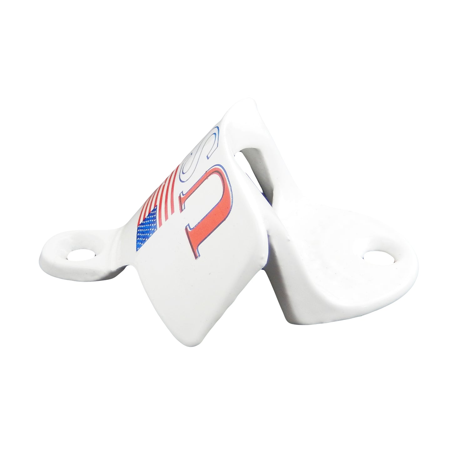 Starr X Patriotic USA Flag Cast Iron Bottle Opener Wall Mounted White Powder Coated