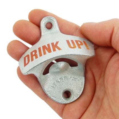 Starr X Drink Up Cast Iron Beer Bar Bottle Opener Wall Mounted Zinc Plated