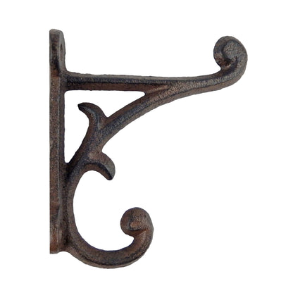 Rustic Double Wall Hook Vines Cast Iron Towel Coat Key Hanger Antique Style