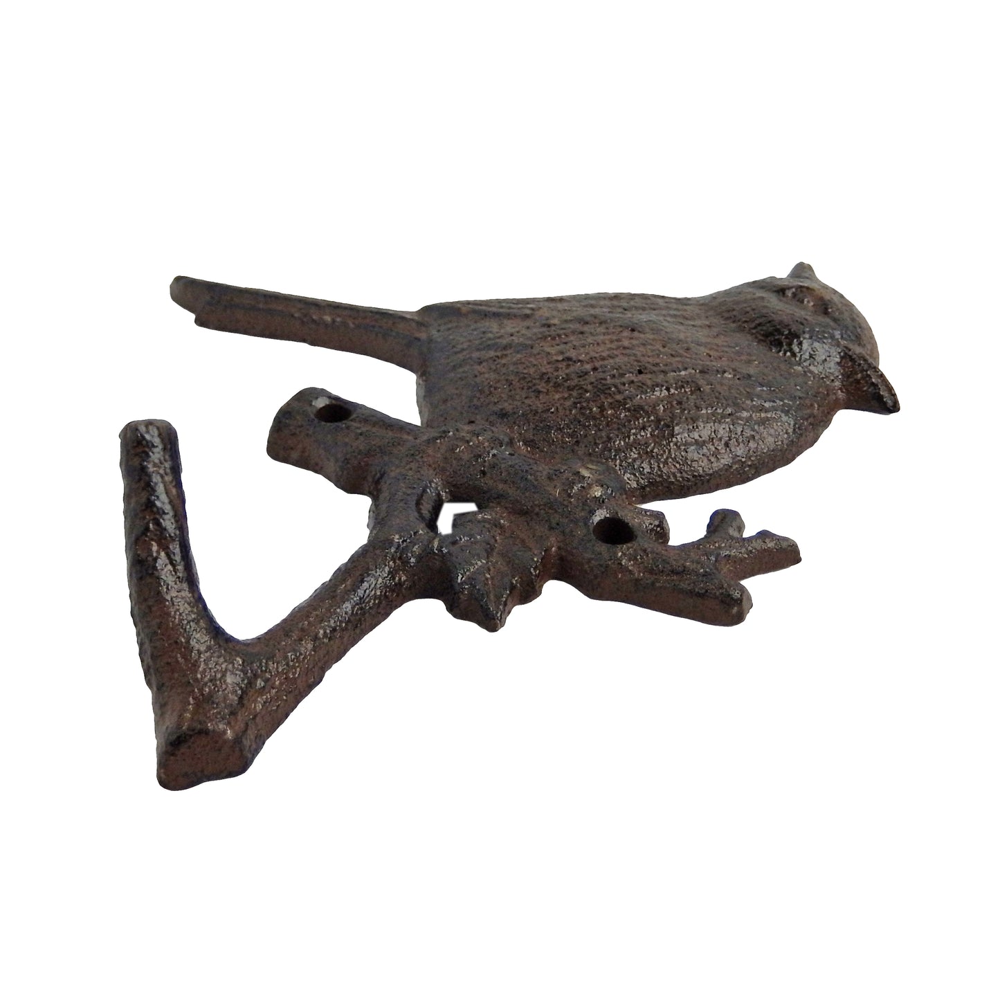 Cast Iron Cardinal Bird Branch Wall Hook Key Towel Coat Hanger Rustic Brown