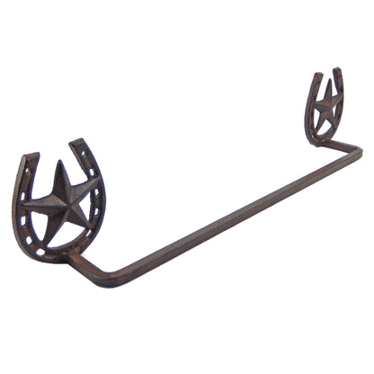 Metal Horseshoe Star 3 Piece Bathroom Set Towel Bar, Ring, Toilet Paper Holder