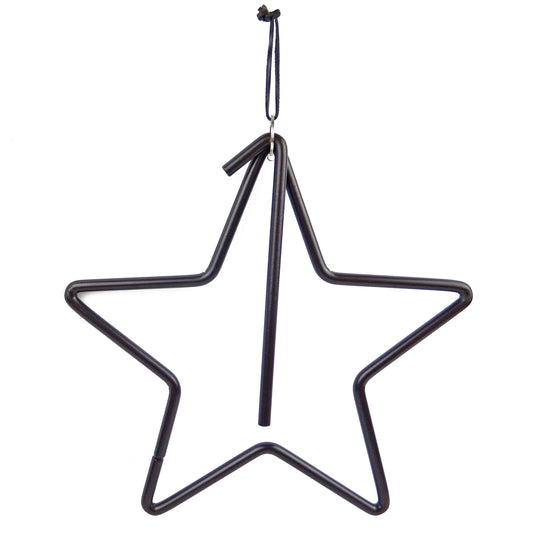 Hanging Metal Texas Star Dinner Bell With Clanger Wrought Iron Country Western