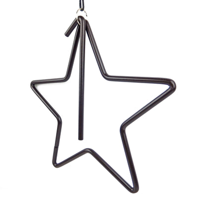 Hanging Metal Texas Star Dinner Bell With Clanger Wrought Iron Country Western