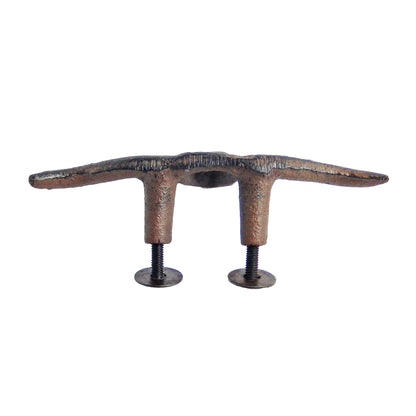 Rustic Cast Iron Longhorn Steer Drawer Pull Handle Knob Brown 4.75" (Pack of 6)