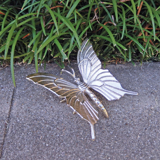 Cast Aluminum Metal Butterfly Figurine Shelf Sitter Garden Yard Decor 7.25 inch