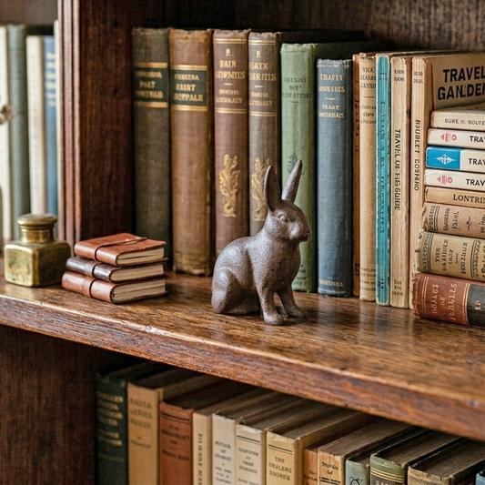 Bunny Rabbit Figurine Statue Cast Iron Rustic Garden Yard Patio Decor 4 1/2 inch