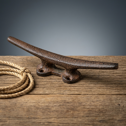 Cleat Boat Hook Handle Cast Iron Ship Dock Nautical Decor Rustic Finish 5 inch